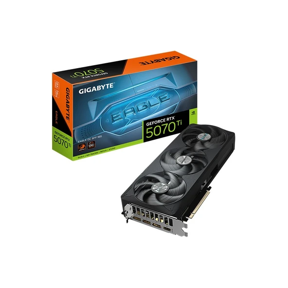GIGABYTE GeForce RTX 5070 Ti EAGLE OC SFF 16G GDDR7 RGB 16GB 256Bit DLSS 4 NVIDIA GV-N507TEAGLE OC-16GD Ekran Kartı ürün görseli 1