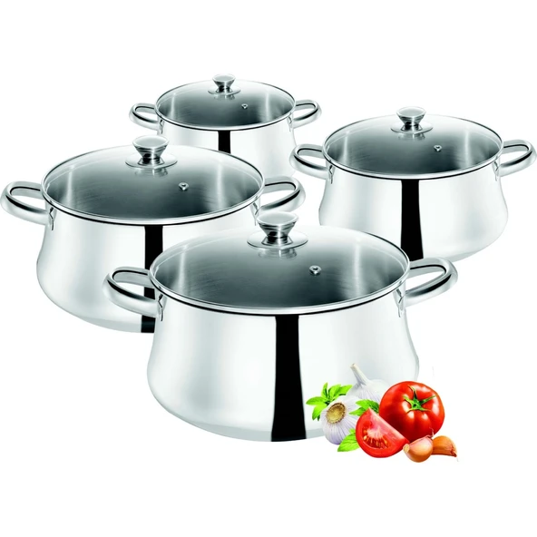 TEFAL CLASSİC 8 PARÇA ÇELİK TENCERE SETİ ürün görseli 1