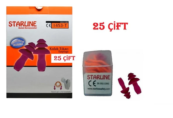 1453 T Tekstil Tipi Antialerjik Yıkanabilir Kulak Tıkacı X 25 Çift ürün görseli 1