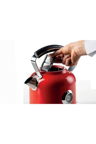ARIETE Moderna 2854 Çelik Kettle Kırmızı - Resim 2