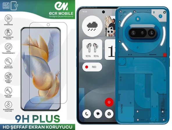 Nothing Phone 3A Ekran Koruyucu 9H Esnek Nano Cam Tam Uyumlu Şeffaf ürün görseli 1