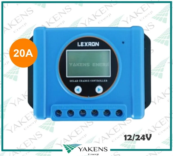20 Amper 12/24V Solar Pwm Şarj Kontrol Cihazı Lexron ürün görseli 1