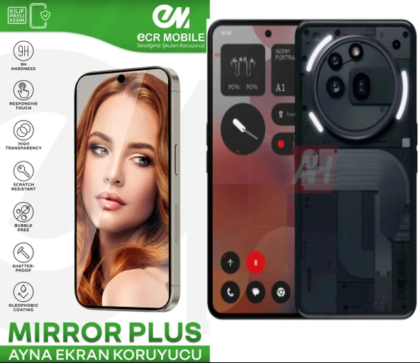 Nothin Phone 3A Pro ile Uyumlu Esnek Ayna(Mirror) 9H Nano Ekran Koruyucu ürün görseli 1