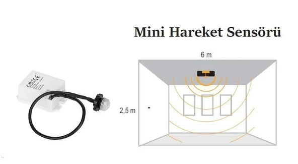 Ct-9188 Mini Tip Sensör Sıva Altı Sensör 360 Derece 800W - Resim 2