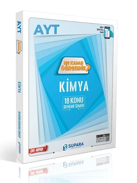Supara AYT Kimya 18 Konu Deneme Ne Kadar Öğrendik Çek Kopar Supara Yayınları ürün görseli 1