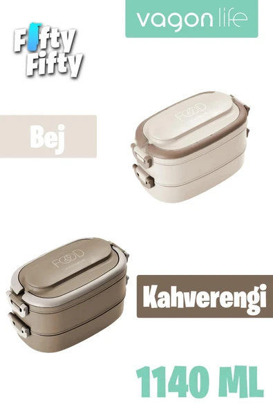 Vagonlife 1140 ML 2 Kat Paslanmaz Çelik Çorba Kaseli Bento Lunch Box Yeni Nesil Sefer Tası -FFLBOX10403 ürün görseli 1