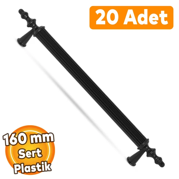 (SERT PLASTİK) 20 Adet Polavit 160 Mm Siyah Mobilya Mutfak Çekmece Dolap Dolabı Kulpu Kulbu Kulpları ürün görseli 1