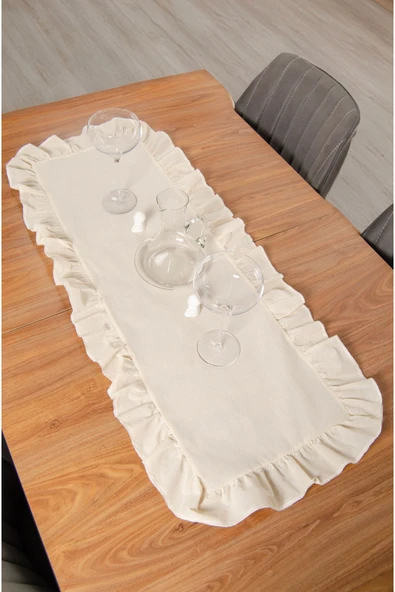 Keten | Fırfırlı Runner 40 x 110 Cm - ZTRUNNER ürün görseli 1