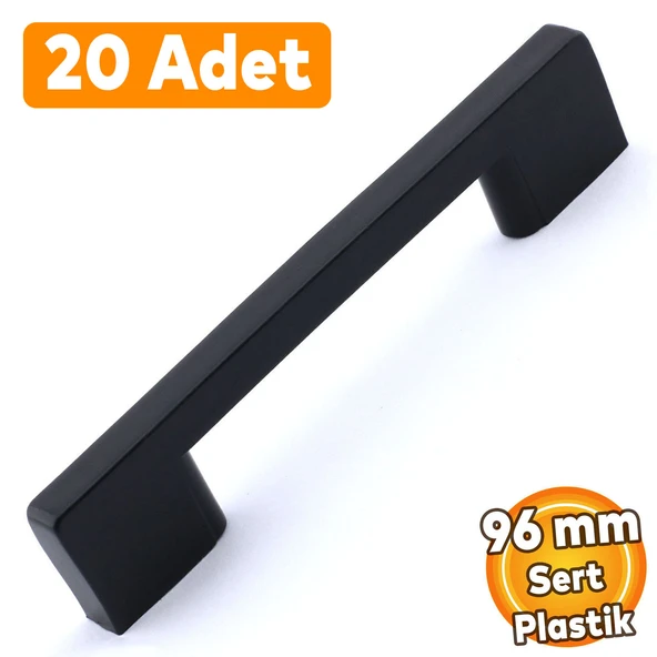(SERT PLASTİK) 20 Adet Köprü 96 Mm Siyah Mobilya Mutfak Çekmece Dolabı Dolap Kulbu Kulpu Kulpları ürün görseli 1