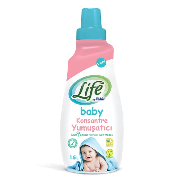 Life By Fakir %100 Bitkisel Bazlı Konsantre Bebek Çamaşır Yumuşatıcı 1500 ml 5 Adet ürün görseli 1