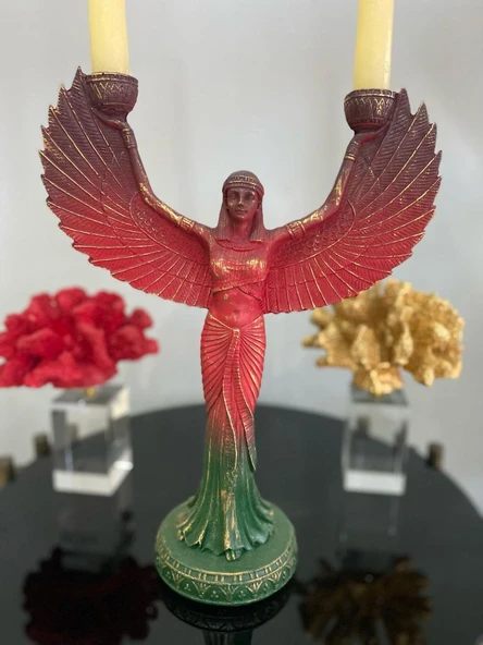 İsis melek kanadı şamdan biblo Renkli ürün görseli 1