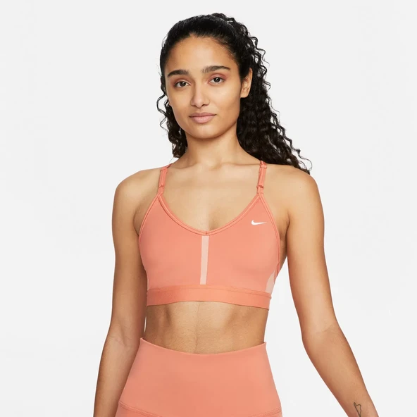 Nike Dri-FIT Indy V-Neck Kadın Pembe Bra ürün görseli 1