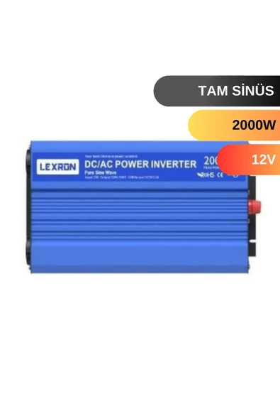 Lexron 2000 W Watt 12V Tam Sinus Inverter ürün görseli 1