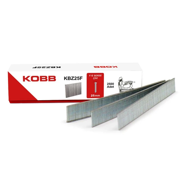 KOBB KBZ25F 25mm 2500 Adet F/E/J/8 Serisi Ağır Hizmet Tipi Kesik Başlı Çivi ürün görseli 1