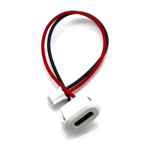 Type C Panel Montaj Dişi Soket 2 Pin 10cm Kablolu Beyaz  Uzatma Konnektör Araba Kamera Oyuncak Telefon Şarj Mp3 Tablet ürün görseli 1