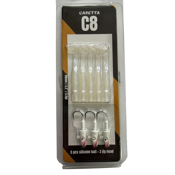 Caretta C8 8cm 5.5gr 5+3 Silikon Yem  Blue Spirit ürün görseli 1