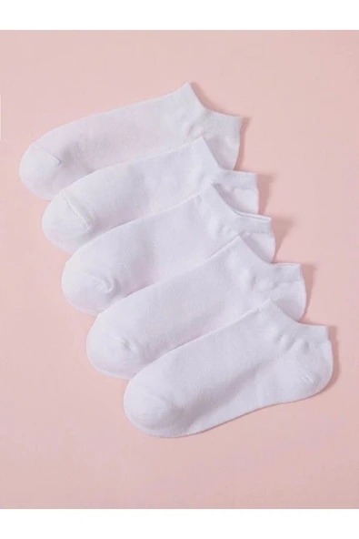 Unisex Düz 5'li Patik Çorap - Resim 3