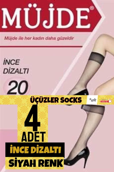 MÜJDE 4 ADET İNCE DİZ ALTI ÇORAP ürün görseli 1