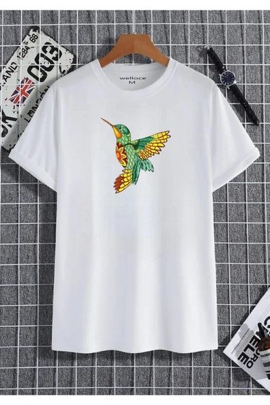 KUŞ Baskılı Oversize Penye T-shirt ürün görseli 1