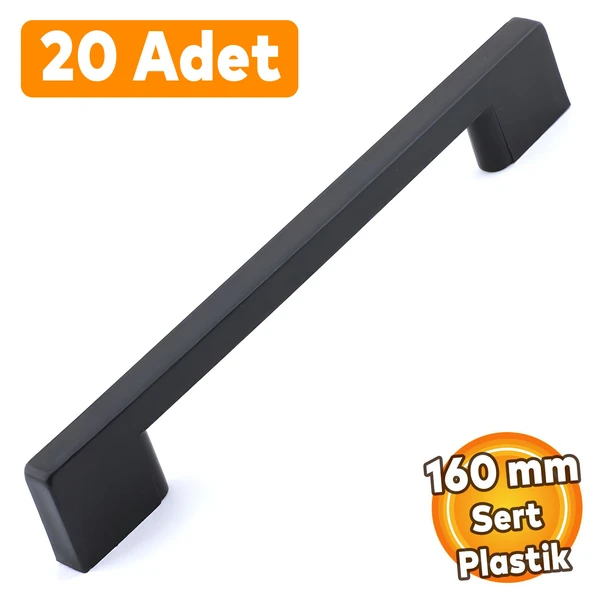 (SERT PLASTİK) 20 Adet Köprü 160 Mm Siyah Mobilya Mutfak Çekmece Dolabı Dolap Kulbu Kulpu Kulpları ürün görseli 1