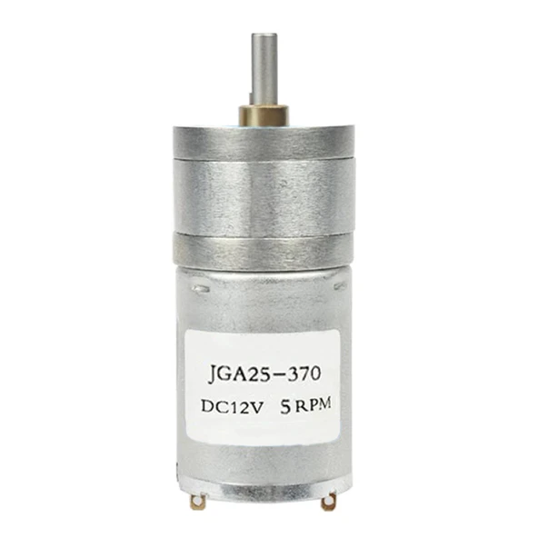 12V 5Rpm JGA25-370 Redüktörlü DC Motor  Metal Dişli Yüksek Tork Kuvvet 25mm Robot Oyuncak RC Araba Medikal Otomasyon ürün görseli 1