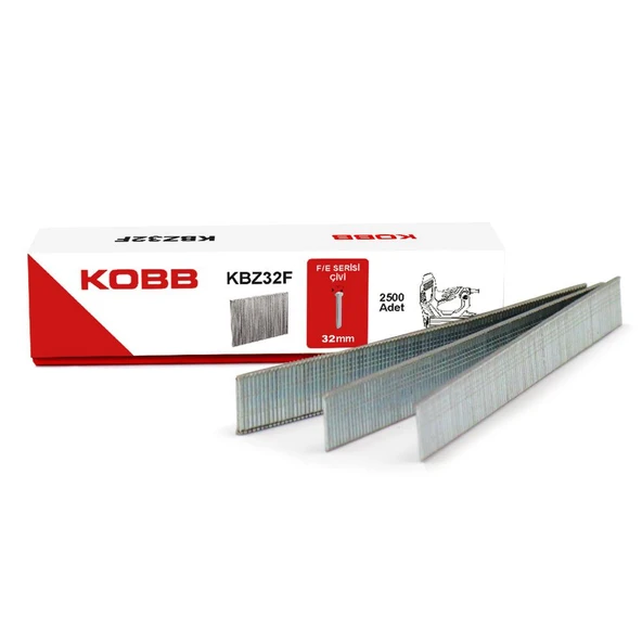 KOBB KBZ32F 32mm 2500 Adet F/E/J/8 Serisi Ağır Hizmet Tipi Kesik Başlı Çivi ürün görseli 1
