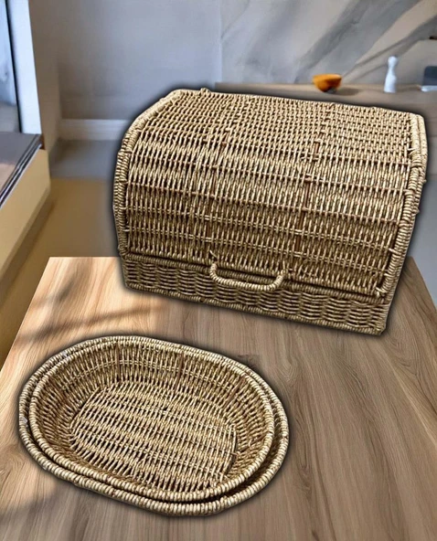 Mien Rattan Ekmeklik + 2 Adet Sepet ürün görseli 1