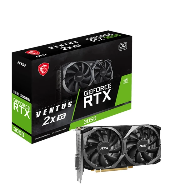 MSI GEFORCE RTX 3050 VENTUS 2X XS 8G OC 8GB GDDR6 128Bit DX12 NVIDIA Ekran Kartı ürün görseli 1