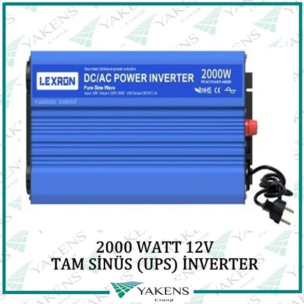 2000 Watt 12V UPS (Şebeke Şarjlı) Tam Sinüs İnverter Lexron ürün görseli 1