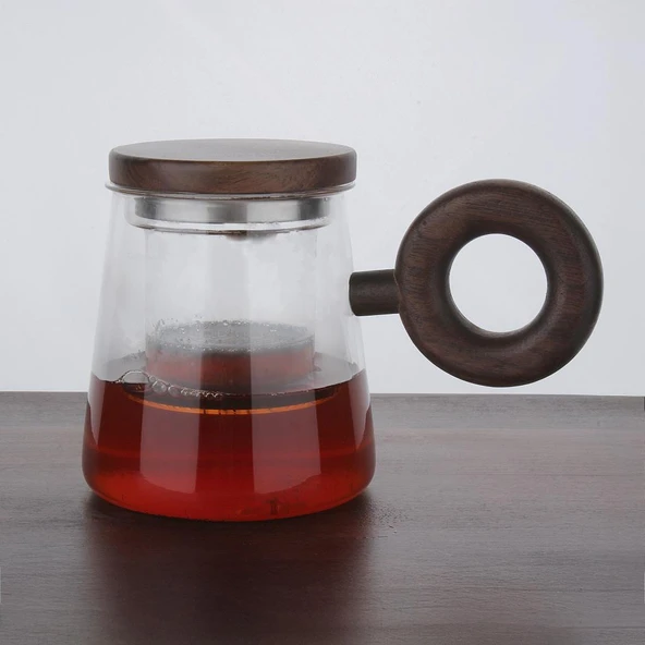 Atby Akasya Doğal Cam Kupa Demleme Çay Bitki Çayı Detoks Bardağı 550ml ürün görseli 1