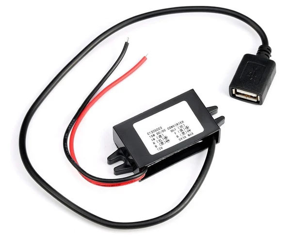 12V / 24V to USB-A 5V 3A Modül F35J5V3A  30cm Type A Usb Kablolu Su Geçirmez Şarj Telefon Araba Karavan Tekne Tablet Voltaj Düşürücü Güç Kaynağı ürün görseli 1
