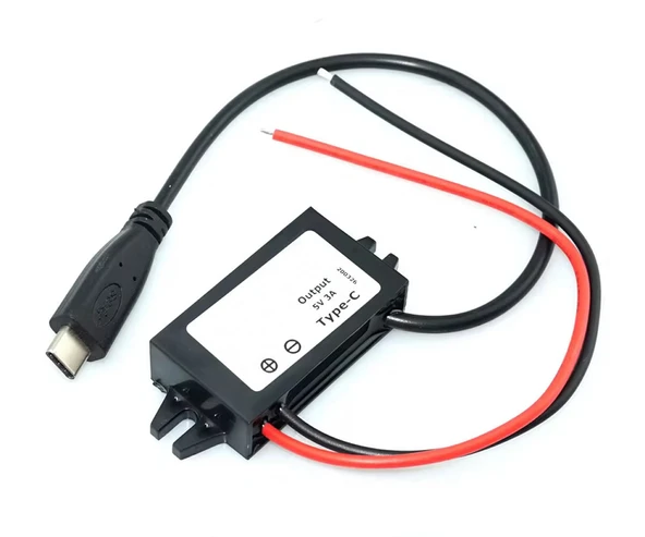 12.2V / 24V to TYPE-C 5V 3A Modül F35J5V3A  30cm Usb Kablolu Su Geçirmez Şarj Telefon Araba Karavan Tekne Tablet Voltaj Düşürücü Güç Kaynağı ürün görseli 1