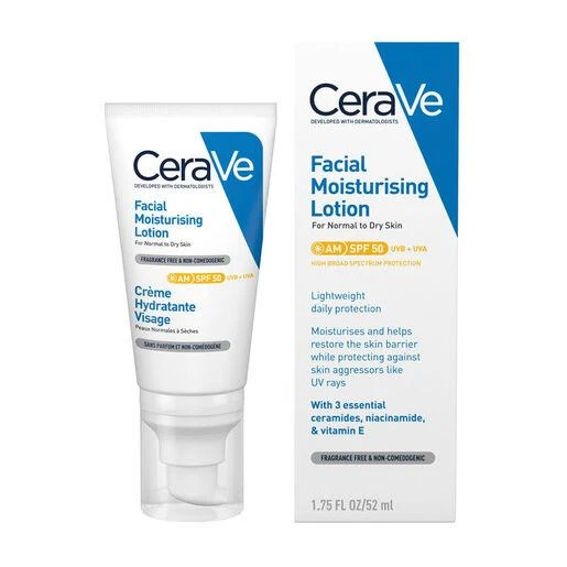 CeraVe Yüz Kremi SPF50 Normal ve Kuruya Dönük Cilt 52 Ml - SKT: 12 M ürün görseli 1