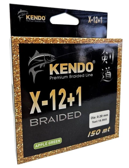 Kendo X-12+1 Braided 150m Apple Green Örgü İp ürün görseli 1