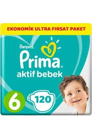 PRİMA AKTİF BEBEK NO:6 EKONOMİK PAKET LARGE 13-18 KG 120 ADET ürün görseli 1