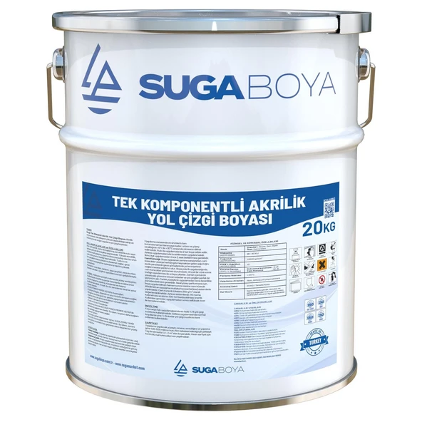 SUGA TEK KOMPONENTLİ AKRİLİK YOL ÇİZGİ BOYASI 20 KG ürün görseli 1