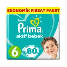 PRİMA AKTİF BEBEK NO:6 EKONOMİK PAKET LARGE 13-18 KG 80 ADET ürün görseli 1
