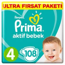 PRİMA AKTİF BEBEK NO:4 EKONOMİK PAKET 9/14 KG 108 ADET ürün görseli 1