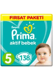 PRİMA AKTİF BEBEK NO:5 EKONOMİK PAKET JUNİOR 11/16 KG 138 ADET ürün görseli 1