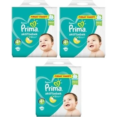 PRİMA AKTİF BEBEK NO:4 EKONOMİK PAKET 9/14 KG 162 ADET ürün görseli 1