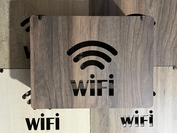 Modem Saklama Kutusu - 25x18x9 Cm Dekoratif Ahşap Modem Saklama Kutusu Modem Rafı kahverengi ürün görseli 1
