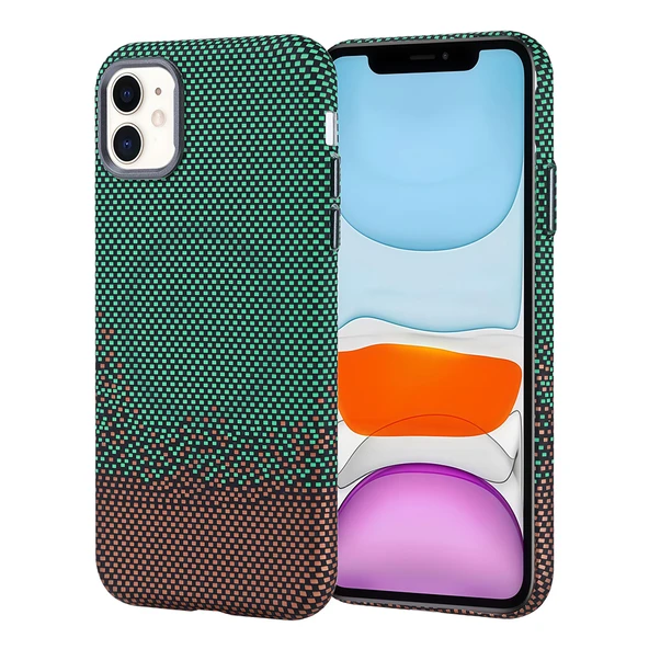 iPhone 11 Kılıf Kablosuz Şarj Özellikli Karbon Fiber Görünümlü Nekst Kapak ürün görseli 1