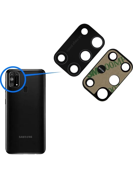 Samsung Galaxy M31 Uyumlu Arka Kamera Camı Lens Yapışkanlı ürün görseli 1