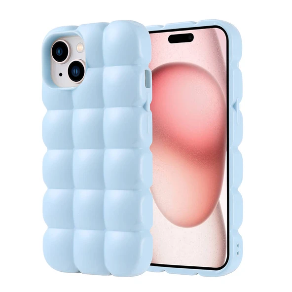 Apple iPhone 15 Kılıf Parlak Esnek Silikon Zore Dom Dom Kapak ürün görseli 1