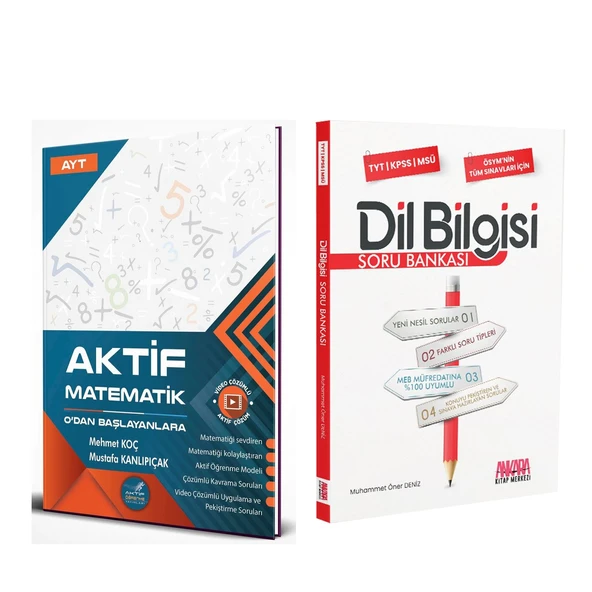 Aktif Öğrenme AYT Aktif Matematik 0 dan Başlayanlara ve AKM Dil Bilgisi Soru Bankası Seti 2 Kitap ürün görseli 1