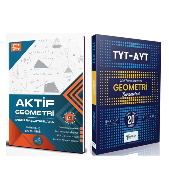 Aktif Öğrenme TYT AYT Geometri 0 dan Başlayanlara ve Toprak 20 li Deneme Seti 2 Kitap ürün görseli 1