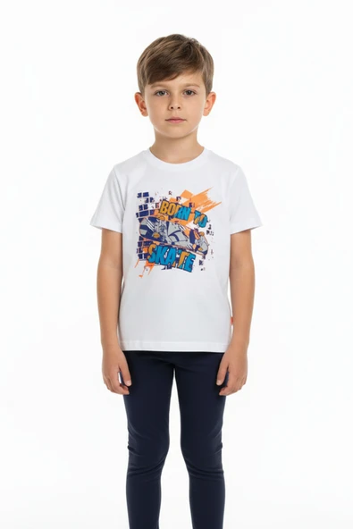 Toontoy Erkek Çocuk Born To Skate Baskılı Tişört ürün görseli 1