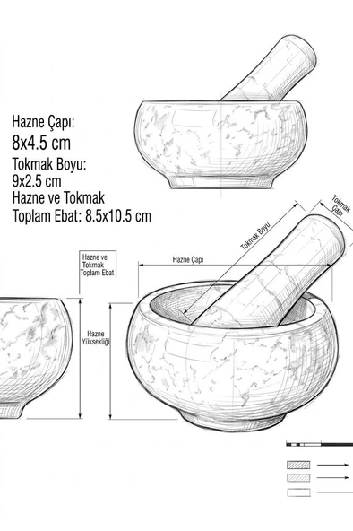 Bambum Tero - Mermer Havan Gri - Resim 2