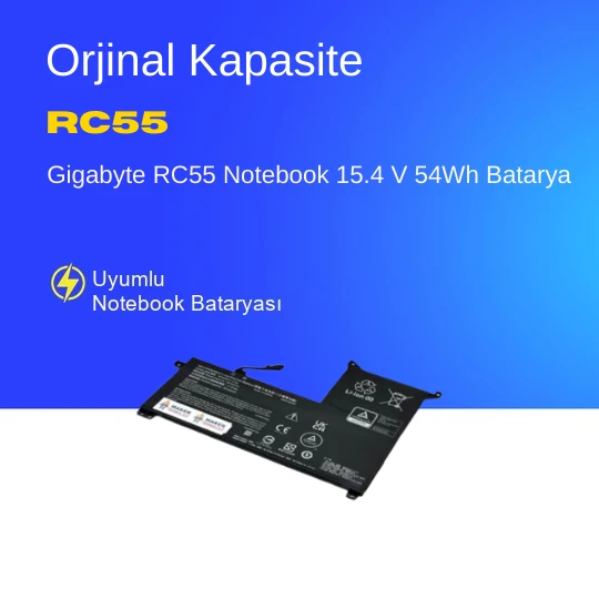 Gigabyte RC55 Notebook 15.4 V 54Wh Batarya – Orjinal Uyumlu, Yüksek Performanslı ürün görseli 1