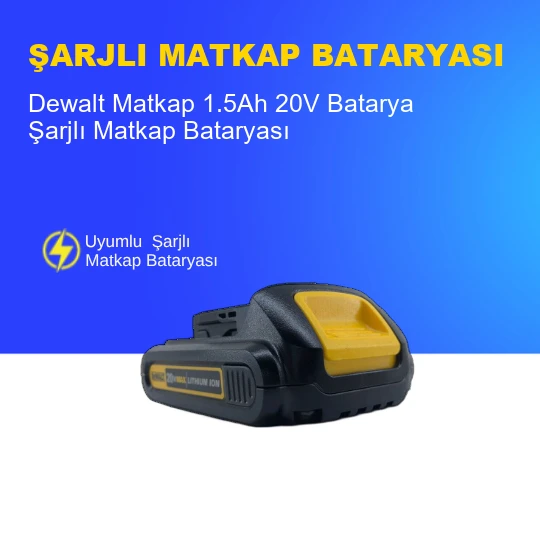 Dewalt Matkap  1.5Ah 20V  Batarya – Orjinal Uyumlu Uzun Ömürlü, Yüksek Performans Pil ürün görseli 1